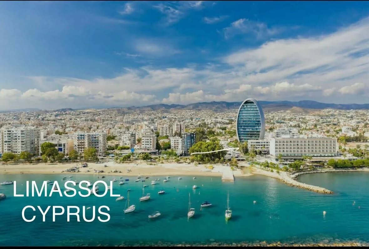 Aerial view of Limassol marina and coastline